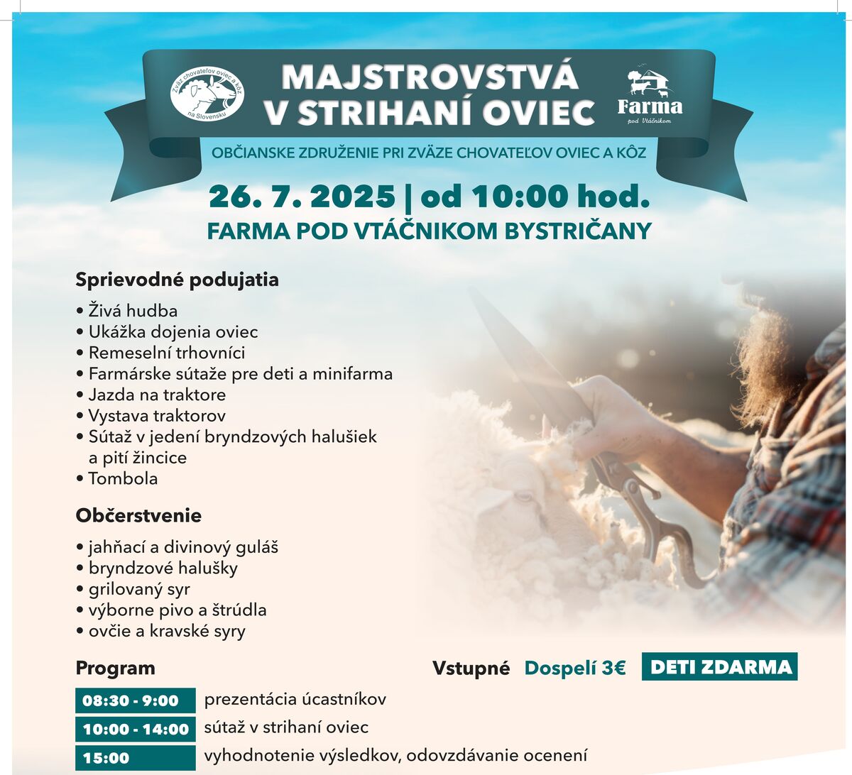 Majstrovstva SR v strihani oviec 2025